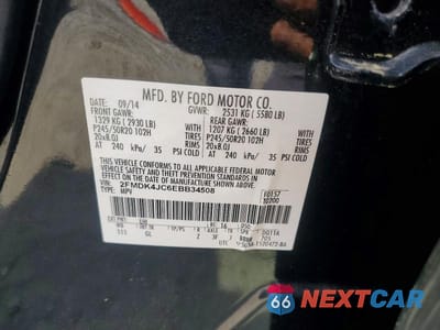 Zdjęcie 12 z 12 samochodu: 2014 FORD EDGE SEL VIN:2FMDK4JC6EBB34508 - miniatura