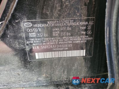 Zdjęcie 12 z 12 samochodu: 2017 HYUNDAI SONATA SE VIN:5NPE24AF2HH508169 - miniatura