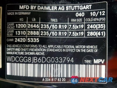 Zdjęcie 14 z 14 samochodu: 2013 MERCEDES-BENZ GLK 350 4MATIC VIN:WDCGG8JB6DG033794 - miniatura