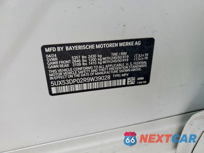 Zdjęcie 12 z 12 samochodu: 2024 BMW X3 XDRIVE30I VIN:5UX53DP02R9W39028 - miniatura