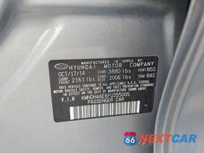 Zdjęcie 12 z 12 samochodu: 2015 HYUNDAI ELANTRA SE VIN:KMHDH4AE6FU355005 - miniatura
