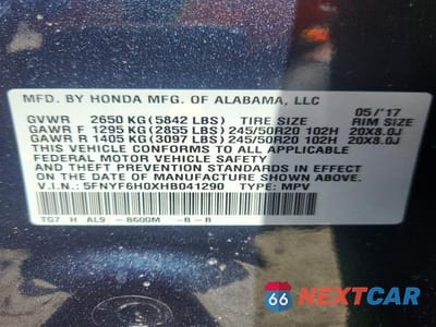 Zdjęcie 14 z 14 samochodu: 2017 HONDA PILOT ELITE VIN:5FNYF6H0XHB041290 - miniatura