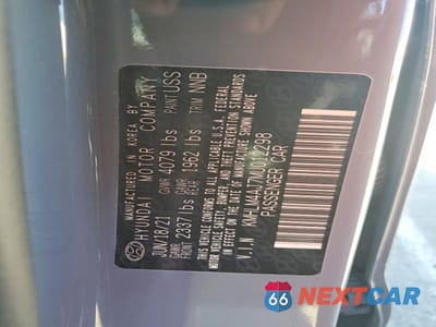 Zdjęcie 12 z 12 samochodu: 2021 HYUNDAI ELANTRA BLUE VIN:KMHLM4AJ7MU012298 - miniatura