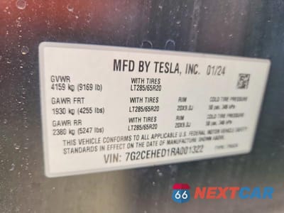 Zdjęcie 13 z 13 samochodu: 2024 TESLA CYBERTRUCK VIN:7G2CEHED1RA001322 - miniatura