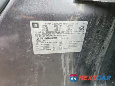 Zdjęcie 13 z 13 samochodu: 2013 GMC TERRAIN SLE VIN:2GKALSEK8D6302333 - miniatura