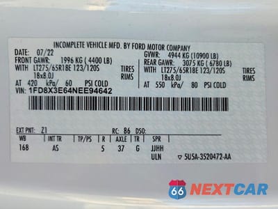 Zdjęcie 12 z 12 samochodu: 2022 FORD F350 SUPER DUTY VIN:1FD8X3E64NEE94642 - miniatura