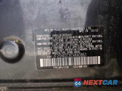 Zdjęcie 12 z 12 samochodu: 2012 SUBARU FORESTER 2.5X PREMIUM VIN:JF2SHADCXCH440861 - miniatura