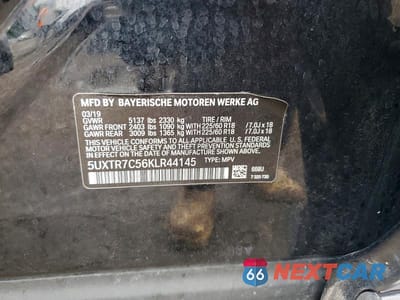 Zdjęcie 12 z 12 samochodu: 2019 BMW X3 SDRIVE30I VIN:5UXTR7C56KLR44145 - miniatura