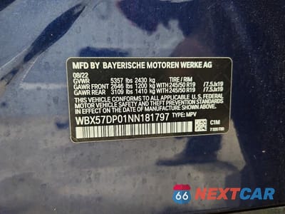 Zdjęcie 13 z 13 samochodu: 2022 BMW X3 XDRIVE30I VIN:WBX57DP01NN181797 - miniatura