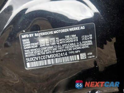 Zdjęcie 13 z 13 samochodu: 2021 BMW X4 XDRIVE30I VIN:5UX2V1C07M9D82414 - miniatura