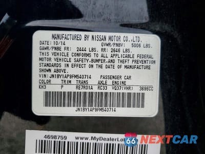 Zdjęcie 13 z 13 samochodu: 2015 INFINITI Q70 3.7 VIN:JN1BY1AP9FM540714 - miniatura