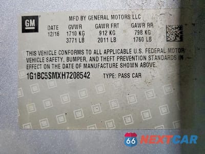 Zdjęcie 13 z 13 samochodu: 2017 CHEVROLET CRUZE LS VIN:1G1BC5SMXH7208542 - miniatura