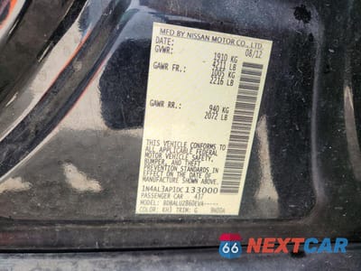 Zdjęcie 12 z 12 samochodu: 2013 NISSAN ALTIMA 2.5 VIN:1N4AL3AP1DC133000 - miniatura