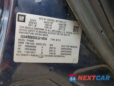 Zdjęcie 13 z 13 samochodu: 2012 BUICK ENCLAVE VIN:5GAKRDED2CJ214554 - miniatura