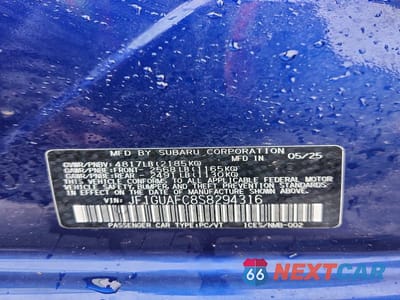 Zdjęcie 12 z 12 samochodu: 2025 SUBARU IMPREZA SPORT VIN:JF1GUAFC8S8294316 - miniatura