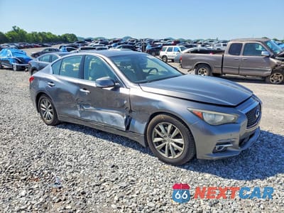 Czwarte zdjęcie samochodu z boku: 2014 INFINITI Q50 BASE VIN:JN1BV7AR3EM684979 - miniatura