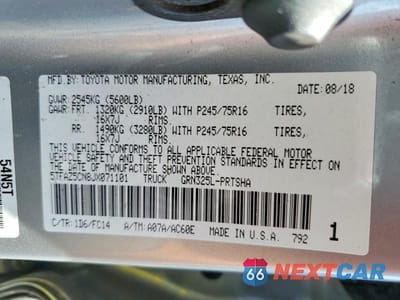 Zdjęcie 12 z 12 samochodu: 2018 TOYOTA TACOMA SR5 V6 VIN:5TFAZ5CN8JX071101 - miniatura