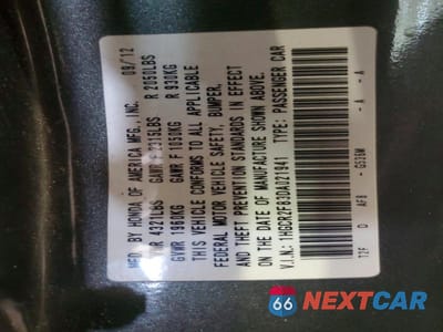 Zdjęcie 12 z 12 samochodu: 2013 HONDA ACCORD EXL VIN:1HGCR2F83DA021941 - miniatura