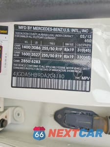 Zdjęcie 13 z 13 samochodu: 2013 MERCEDES-BENZ ML 350 4MATIC VIN:4JGDA5HB9DA204180 - miniatura