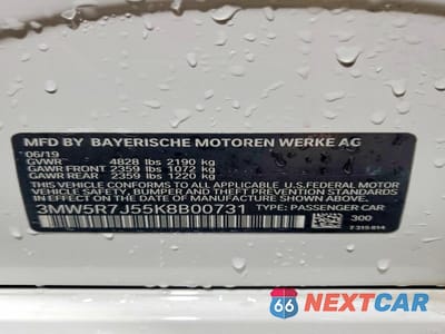 Zdjęcie 12 z 12 samochodu: 2019 BMW 330XI VIN:3MW5R7J55K8B00731 - miniatura