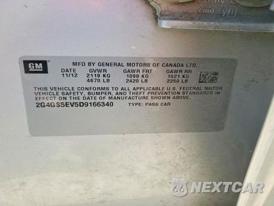 Zdjęcie 12 z 12 samochodu: 2013 BUICK REGAL PREMIUM VIN:2G4GS5EV5D9166340 - miniatura