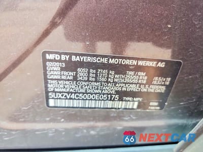 Zdjęcie 13 z 13 samochodu: 2013 BMW X5 XDRIVE35I VIN:5UXZV4C50D0E05175 - miniatura