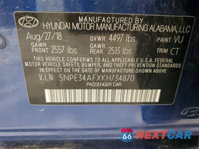 Zdjęcie 13 z 13 samochodu: 2019 HYUNDAI SONATA SPORT VIN:5NPE34AFXKH734870 - miniatura