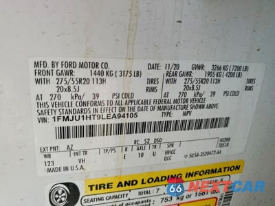 Zdjęcie 13 z 13 samochodu: 2020 FORD EXPEDITION XLT VIN:1FMJU1HT9LEA94105 - miniatura