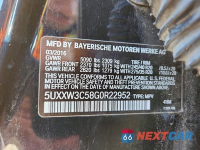 Zdjęcie 13 z 13 samochodu: 2016 BMW X4 XDRIVE28I VIN:5UXXW3C58G0R22952 - miniatura
