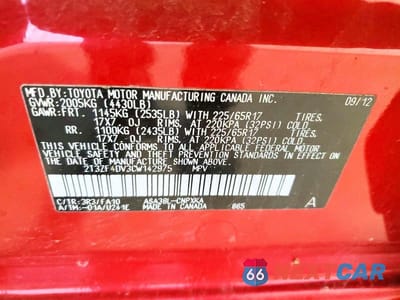 Zdjęcie 13 z 13 samochodu: 2012 TOYOTA RAV4 BASE VIN:2T3ZF4DV3CW142975 - miniatura