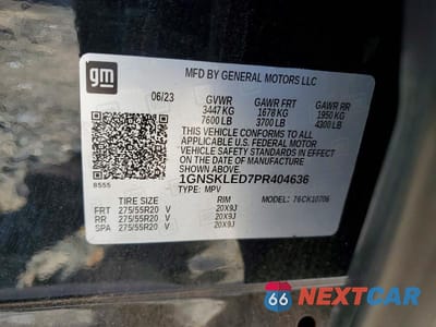 Zdjęcie 13 z 13 samochodu: 2023 CHEVROLET TAHOE K1500 VIN:1GNSKLED7PR404636 - miniatura