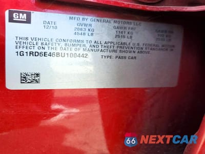 Zdjęcie 12 z 12 samochodu: 2011 CHEV VOLT VIN:1G1RD6E46BU100442 - miniatura