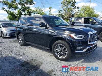 Czwarte zdjęcie samochodu z boku: 2021 INFINITI QX80 LUXE VIN:JN8AZ2AF6M9715797 - miniatura