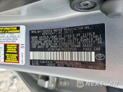Zdjęcie 12 z 12 samochodu: 2023 TOYOTA CAMRY LE VIN:4T1R11AK1PU731514 - miniatura