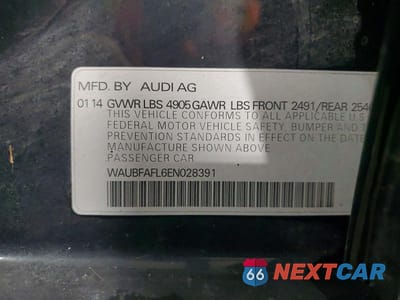 Zdjęcie 12 z 12 samochodu: 2014 AUDI A4 PREMIUM VIN:WAUBFAFL6EN028391 - miniatura