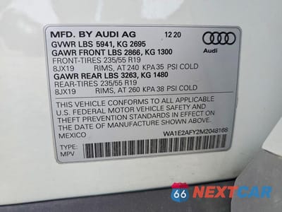 Zdjęcie 14 z 14 samochodu: 2021 AUDI Q5 E PREMIUM PLUS VIN:WA1E2AFY2M2048168 - miniatura