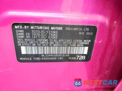 Zdjęcie 12 z 12 samochodu: 2014 MITSUBISHI MIRAGE ES VIN:ML32A4HJ0EH015149 - miniatura