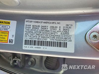 Zdjęcie 12 z 12 samochodu: 2019 HONDA ACCORD SPORT VIN:1HGCV1F38KA127437 - miniatura
