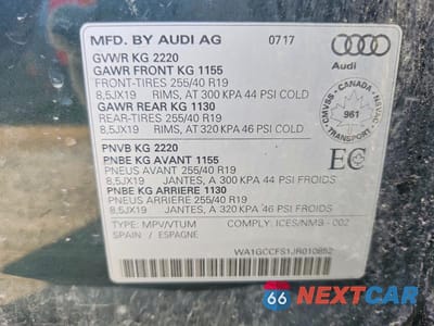Zdjęcie 12 z 12 samochodu: 2018 AUDI Q3 TECHNIK VIN:WA1GCCFS1JR010852 - miniatura