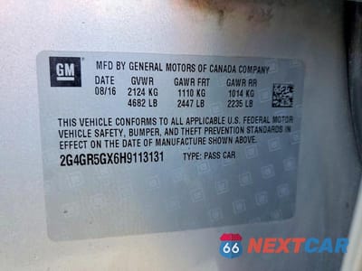 Zdjęcie 12 z 12 samochodu: 2017 BUICK REGAL PREMIUM VIN:2G4GR5GX6H9113131 - miniatura