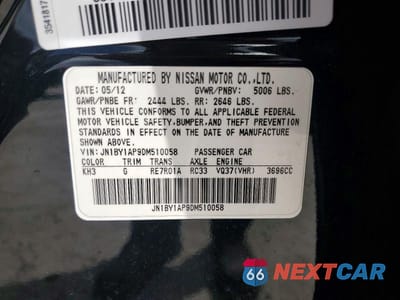 Zdjęcie 12 z 12 samochodu: 2013 INFINITI M37 BASE VIN:JN1BY1AP9DM510058 - miniatura