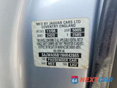 Zdjęcie 12 z 12 samochodu: 2009 JAGUAR XF PREMIUM LUXURY VIN:SAJWA06B19HR42865 - miniatura
