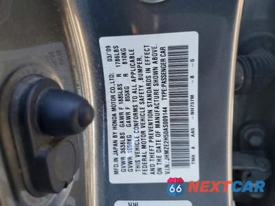 Zdjęcie 13 z 13 samochodu: 2010 HONDA INSIGHT LX VIN:JHMZE2H50AS009144 - miniatura