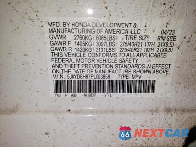 Zdjęcie 13 z 13 samochodu: 2023 ACURA MDX TYPE S ADVANCE VIN:5J8YD8H87PL003858 - miniatura