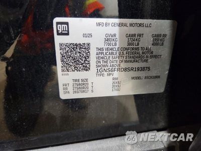 Zdjęcie 14 z 14 samochodu: 2025 CHEVROLET SUBURBAN K1500 PREMIER VIN:1GNS6FRD8SR193875 - miniatura