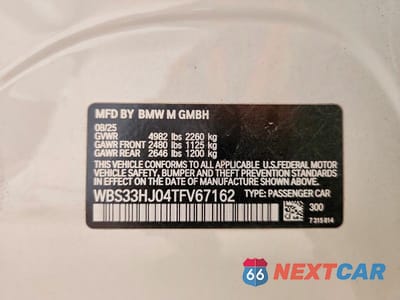 Zdjęcie 12 z 12 samochodu: 2026 BMW M3 COMPETITION VIN:WBS33HJ04TFV67162 - miniatura