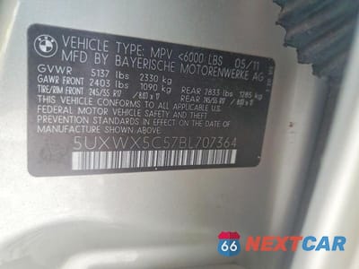 Zdjęcie 13 z 13 samochodu: 2011 BMW X3 XDRIVE28I VIN:5UXWX5C57BL707364 - miniatura