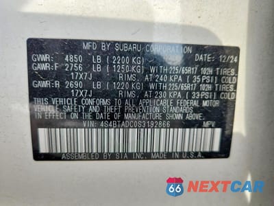 Zdjęcie 13 z 13 samochodu: 2025 SUBARU OUTBACK PREMIUM VIN:4S4BTADC0S3192866 - miniatura