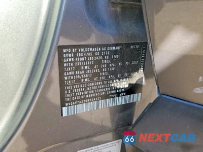 Zdjęcie 13 z 13 samochodu: 2011 VOLKSWAGEN TIGUAN S VIN:WVGAV7AX2BW504233 - miniatura