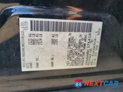 Zdjęcie 12 z 12 samochodu: 2019 NISSAN MAXIMA 3.5 SL VIN:1N4AA6AV8KC376418 - miniatura